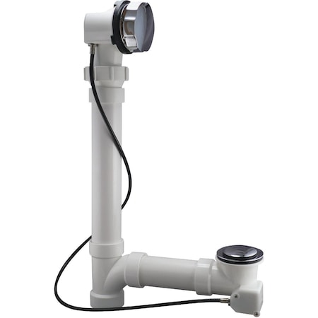 Plumb Pak Schedule 40 PVC Cable Drive Bath Drain with Polished Chrome Trim 645PVC